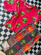 Load image into Gallery viewer, Alien Patchwork Tee Skirt Set
